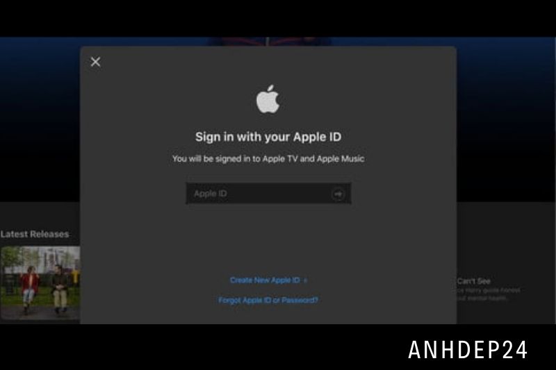 1. Click Sign In on the upper right corner of tv.apple.com