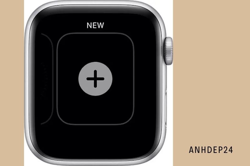 2. Swipe left until you see New and add a watch face. Tap the plus icon +.