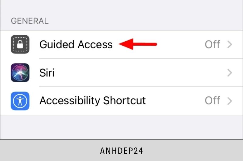 2. The Accessibility option may be found by scrolling down and tapping on it.