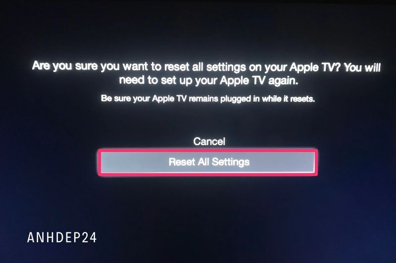 3. You'll be prompted to restart your Apple TV at this point.