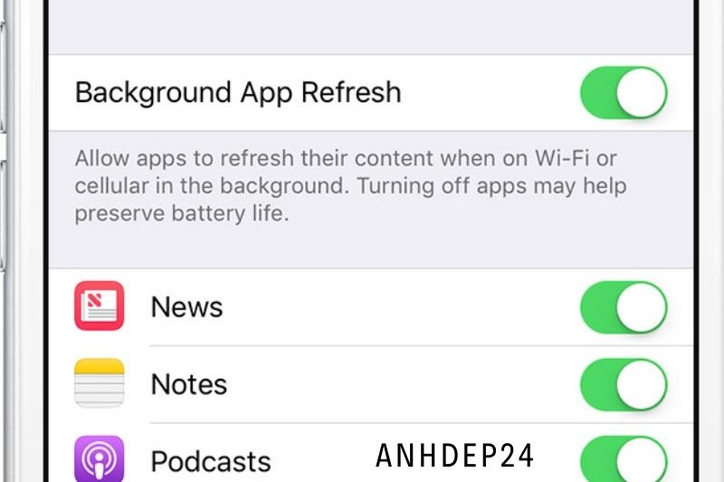7. Disable Background App Refresh